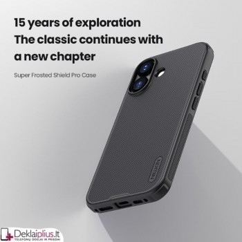 Nillkin Frosted shield plastikinis dėklas - juodas (Apple Iphone 17)